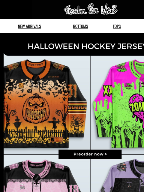 freedomravewear newsletter: 🎃 HALLOWEEN JERSEYS