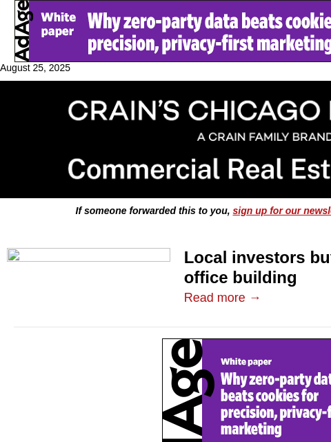 crainalerts newsletter: Distressed River North office building is sold