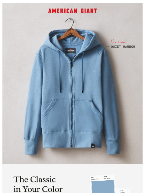 american-giant newsletter: Fresh Color. One Legendary Hoodie.