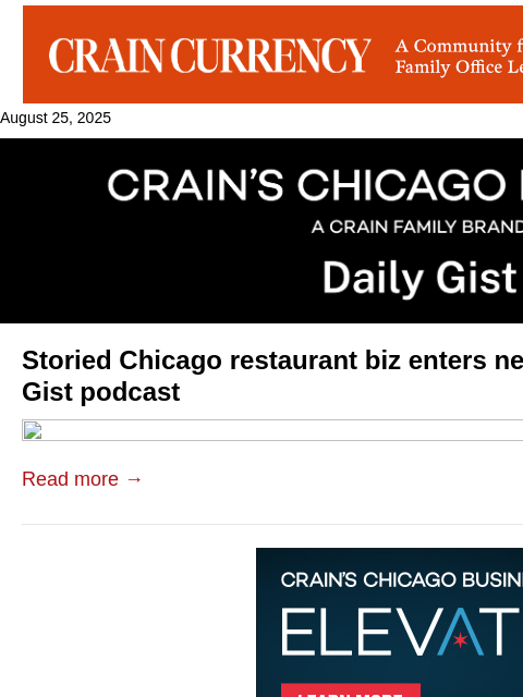 crainalerts newsletter: Storied Chicago restaurant biz enters new era: Cra...