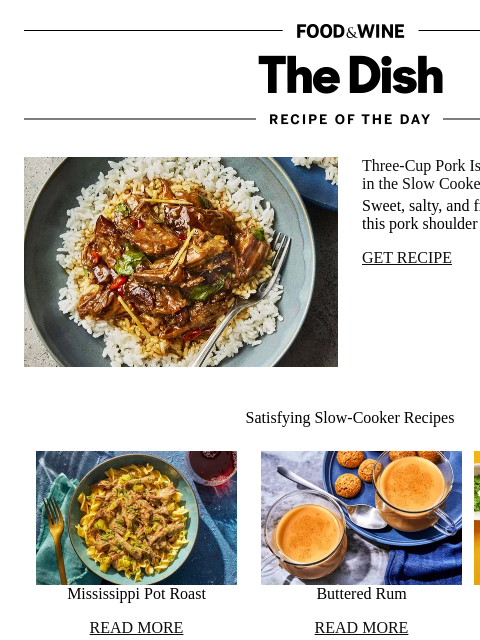 foodandwine newsletter: Three-Cup Pork