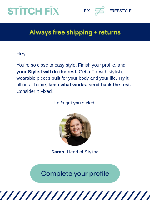 stitchfix newsletter: Your Fix is ready when you are