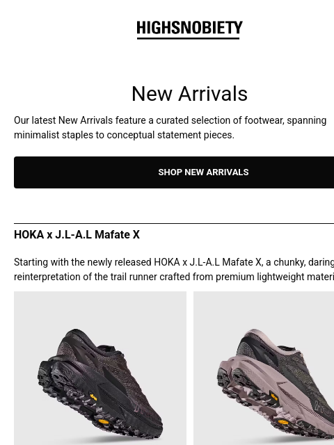 highsnobiety newsletter: New Arrivals: HOKA, Salomon, Nike, and Y-3