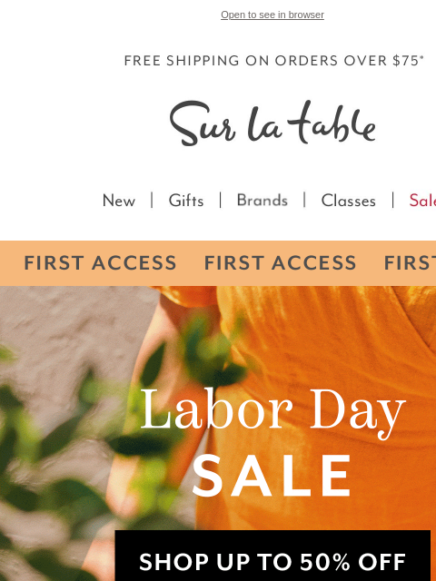 surlatable newsletter: Labor Day Sale Begins Today