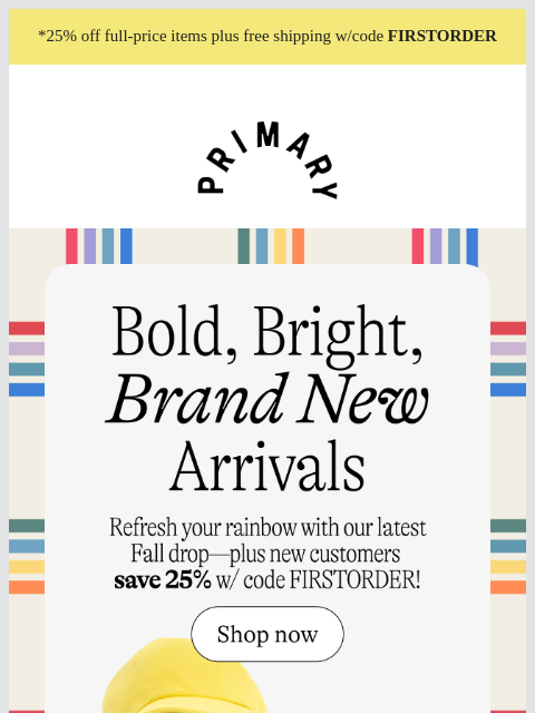 primary newsletter: Bold, bright, brand new arrivals 🍎🎃✏️🌲🌍💜