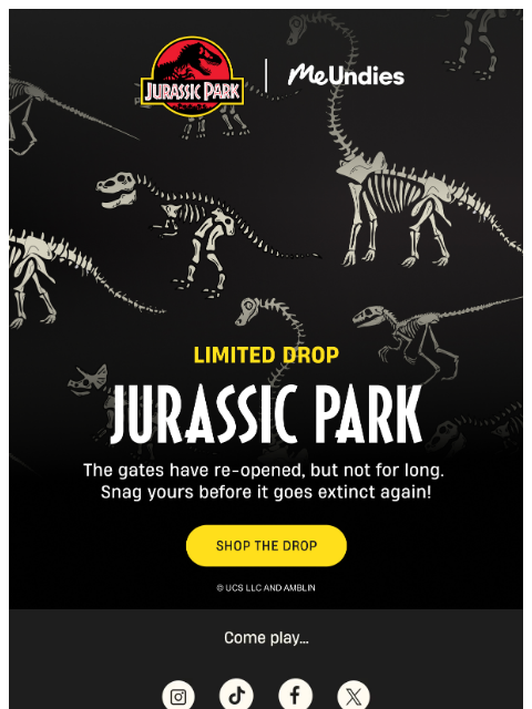 meundies newsletter: Back From Extinction: JURASSIC PARK
