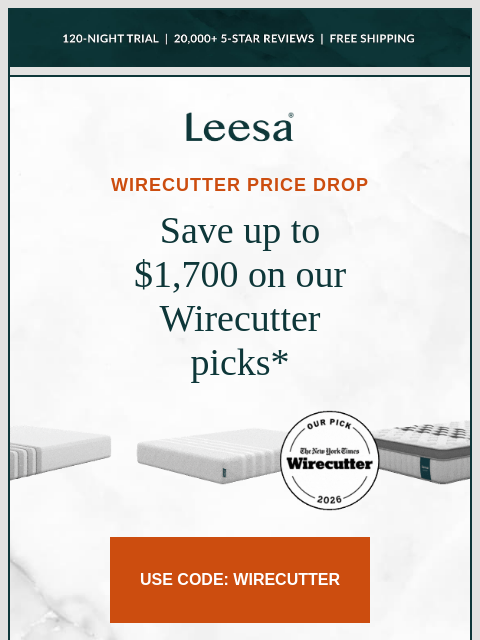 leesasleep newsletter: It’s official: Our Wirecutter Price Drop is on!​