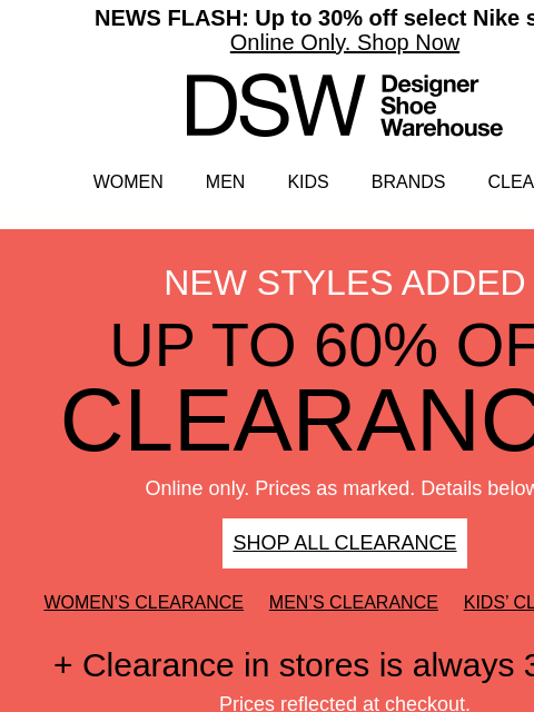 dsw newsletter:  Look what’s on clearance 👀