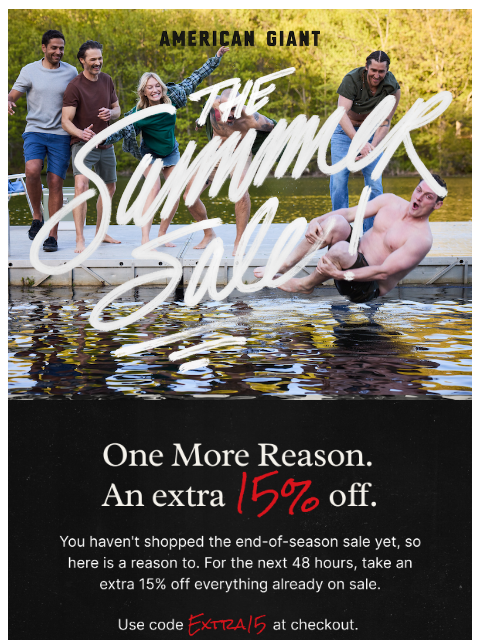 american-giant newsletter: An Extra 15% Off, Just For You
