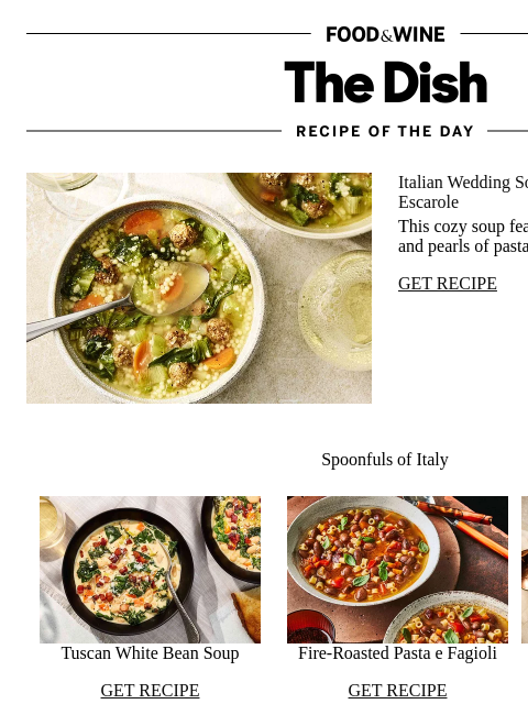 foodandwine newsletter: Italian Wedding Soup
