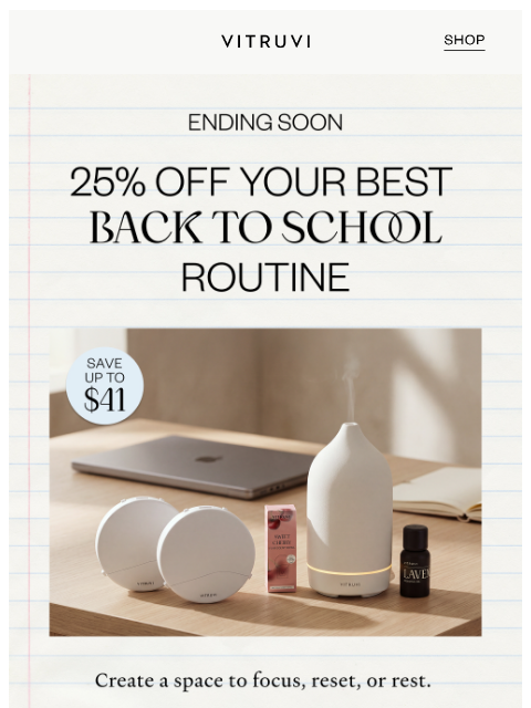 vitruvi newsletter: Ending Soon: Up to $41 OFF For Back To School ⏰