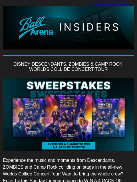 kroenkeentertainment newsletter: Enter To Win: Disney Worlds Collide Concert Tour t...