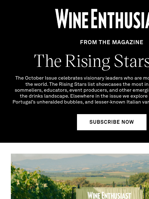 wineenthusiast newsletter: The Rising Stars of 2026