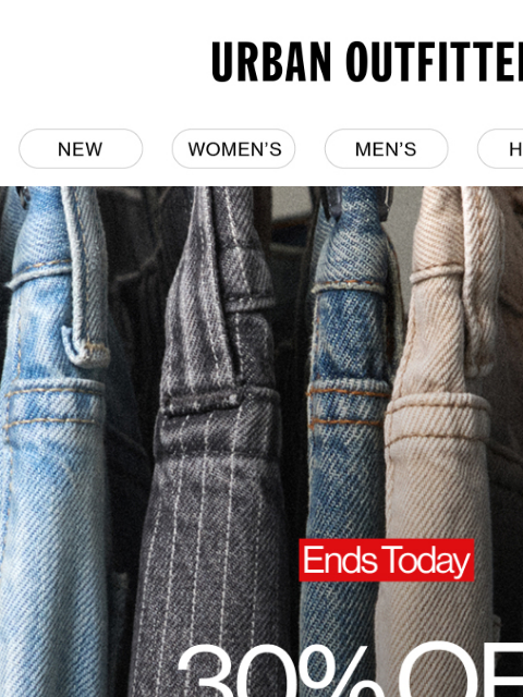 urbanoutfitters newsletter: Don’t Miss Out! 30% Off BDG Jeans →