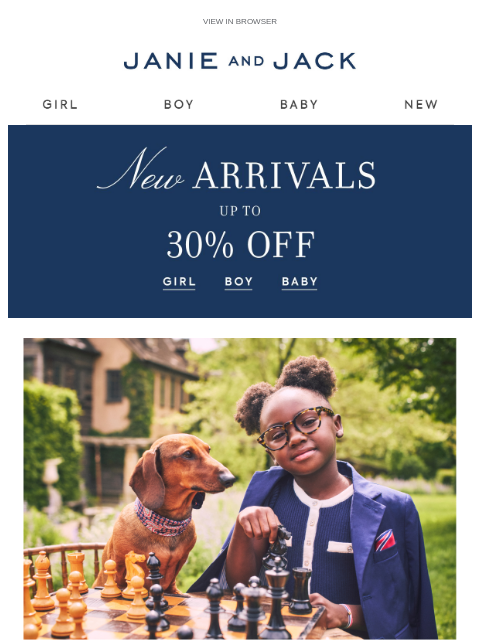 janieandjack newsletter: New to sale: paw-fect dresses, preppy sweaters...