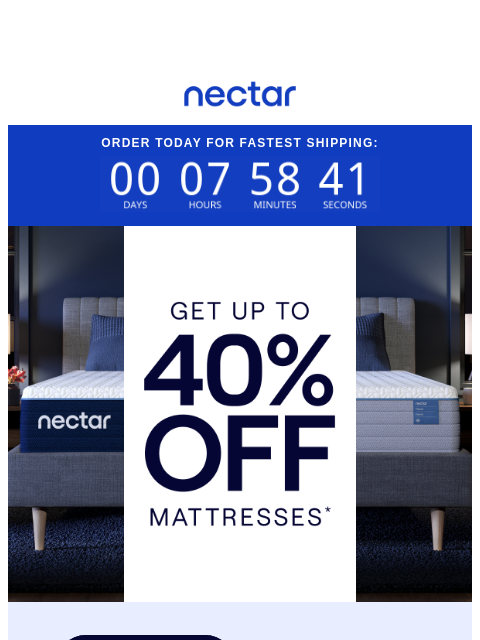 Don't let the clock strike midnight! Time to rest easy on our top-rated mattresses, with our 365-night sleep trial included. Let's see if it's a match. Then make the commitment! Nectar Logo