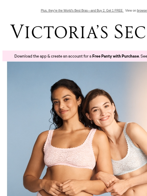 victoriassecret newsletter: Softest Lace Ever + NEW Panty Colors