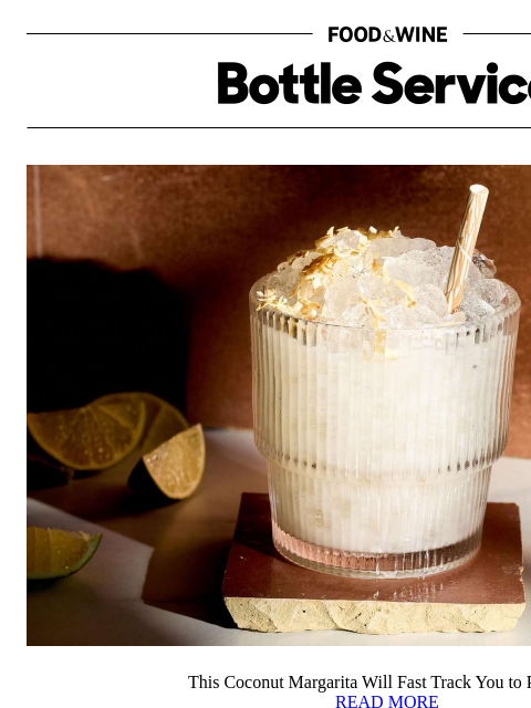 foodandwine newsletter: This Coconut Margarita Will Fast Track You to Para...