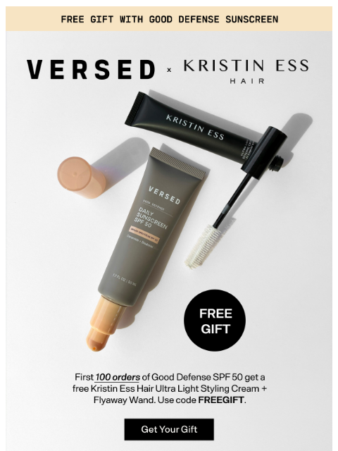 versedskin newsletter: Last chance: Free haircare on us