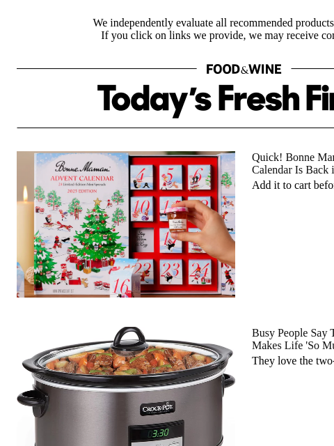 foodandwine newsletter: This On-Sale Smart Slow Cooker Makes Life 'So Much...