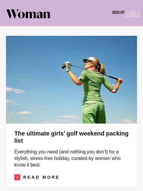 golfdigest newsletter: The ultimate girls’ golf weekend packing list