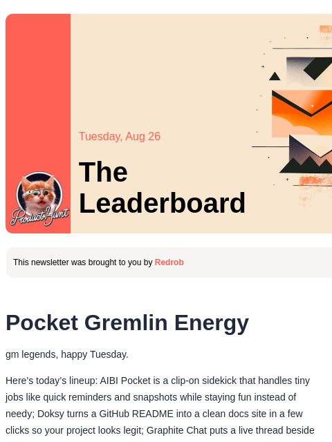 producthunt newsletter: 😸 Real life tamagotchi