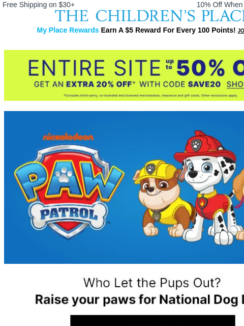 childrensplace newsletter: Paw Patrol Picks to the Rescue! 🐾🚒