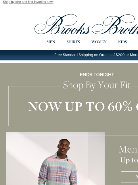 brooksbrothers newsletter: Ends tonight: Up to 60% off!