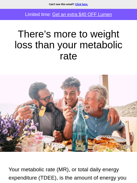 lumen newsletter: Why weight loss is more than calories in and calor...