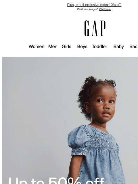 gap newsletter: Final hours for up to 50% off + half off essential...