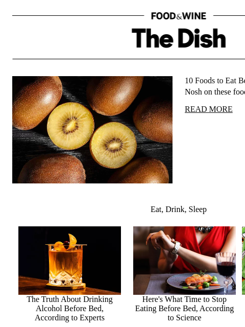 foodandwine newsletter: 10 Foods to Eat Before Bed for Better Sleep