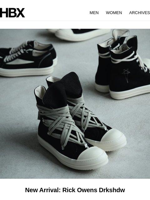hbx newsletter: New Arrival: Rick Owens Drkshdw