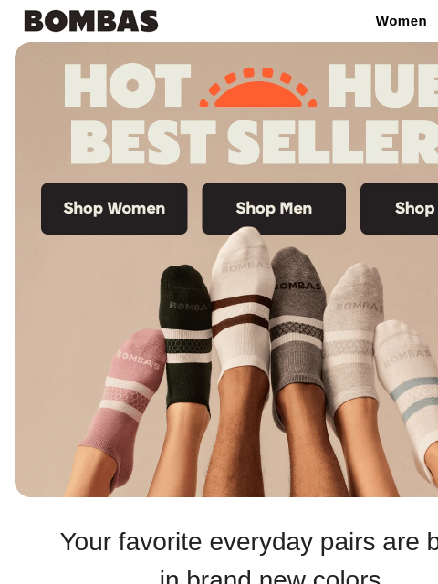 bombas newsletter: All-Time Faves in Our Hottest Hues