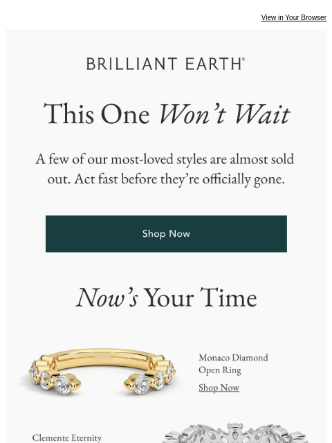 brilliantearth newsletter: The countdown to forever is on
