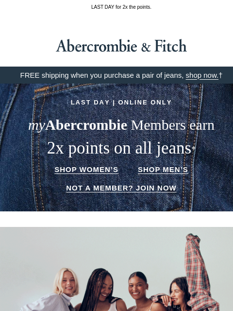 abercrombie newsletter: New denim for your 'Go See' outfit.