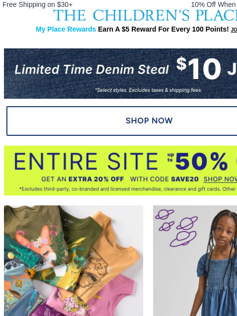 childrensplace newsletter: $10 JEANS ❗Final Hours❗
