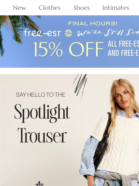 freepeople newsletter: Spotlight on these NEW pants 🔦