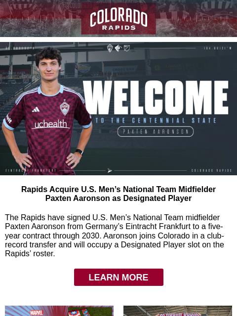 thecoloradorapids newsletter: Get to Know Paxten Aaronson