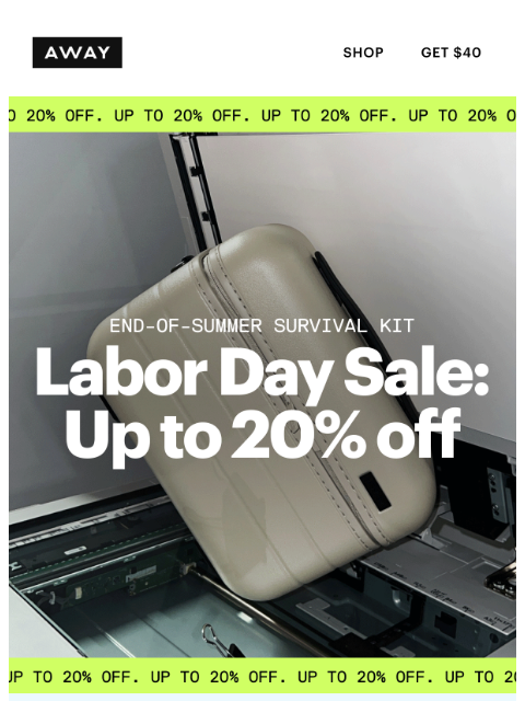 awaytravel newsletter: Need not want: up to 20% off