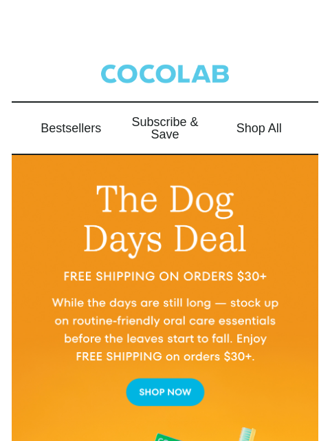 cocolab newsletter: 🌇 Free shipping on orders $30+ 🌇