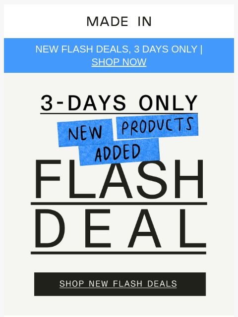 madeincookware newsletter: 🔥 3-Days Only: New Flash Deals Are Live