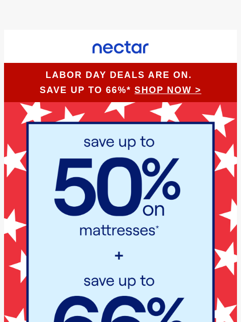 nectarsleep newsletter: Red, White & Rest—Labor Day Deals Are LIVE! 🔴⚪🔵