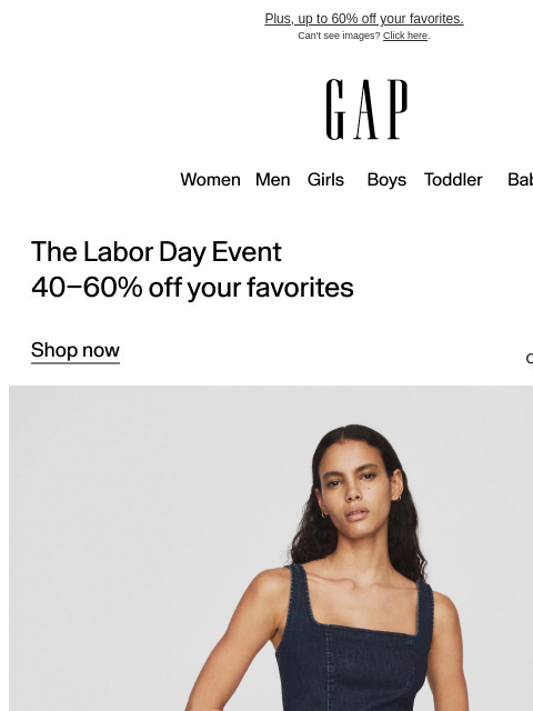 gap newsletter: 50% off the season's most-loved dresses