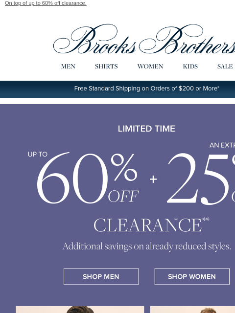 brooksbrothers newsletter: Enjoy an EXTRA 25% off: Sale is on sale