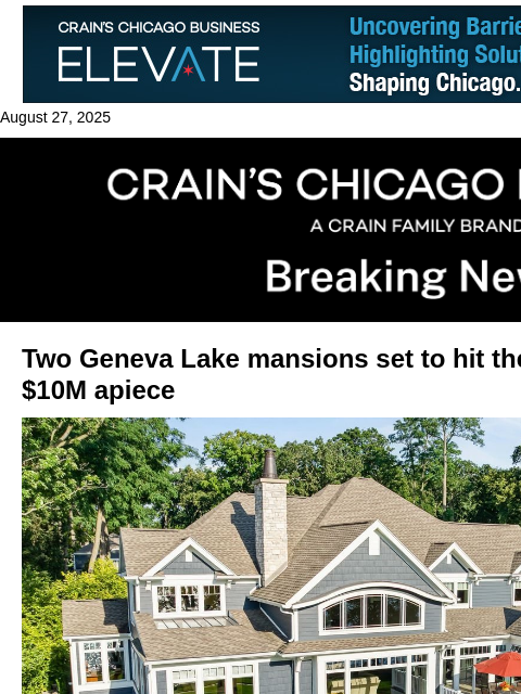 crainalerts newsletter: Two Geneva Lake mansions to hit the market for nea...