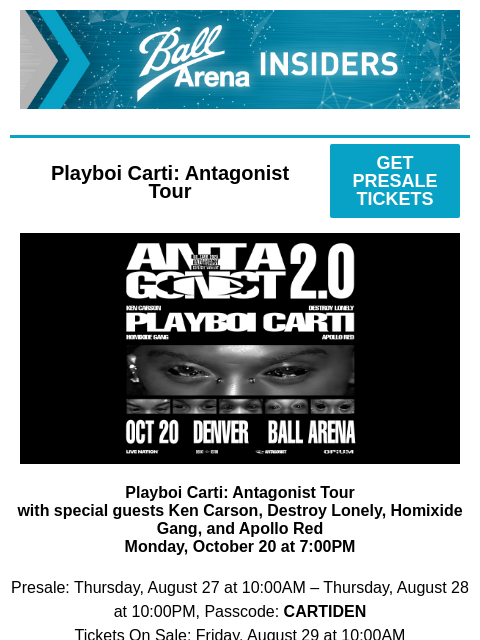 kroenkeentertainment newsletter: Playboi Carti | Special Offer for Disney On Ice | ...