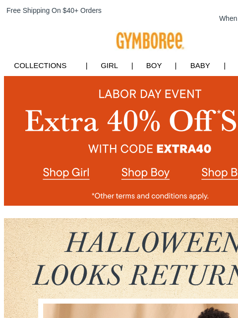 gymboree newsletter: Shop Our Trick or Treat Collection
