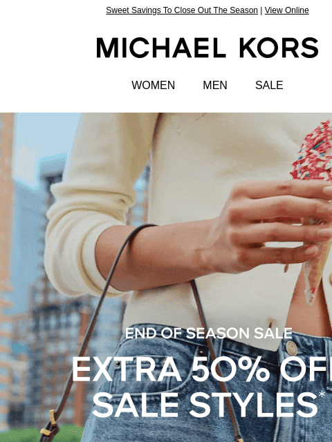 michaelkorsmail newsletter: Sale Starts Now—Take An Extra 50% Off Sale Styles