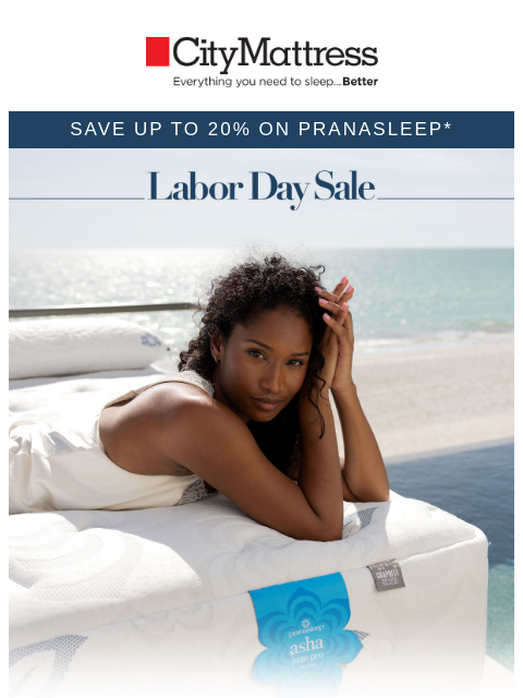 citymattress newsletter: PranaSleep Labor Day Sale
