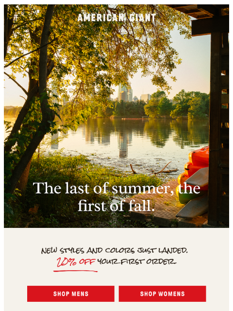 american-giant newsletter: The Last of Summer, The First of Fall